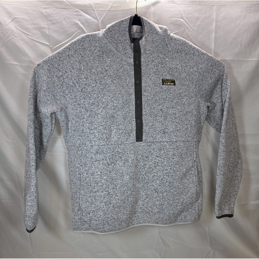 🔥 LL Bean Fleece Men's Gray Long Sleeve Pullover Hoodie 🔥